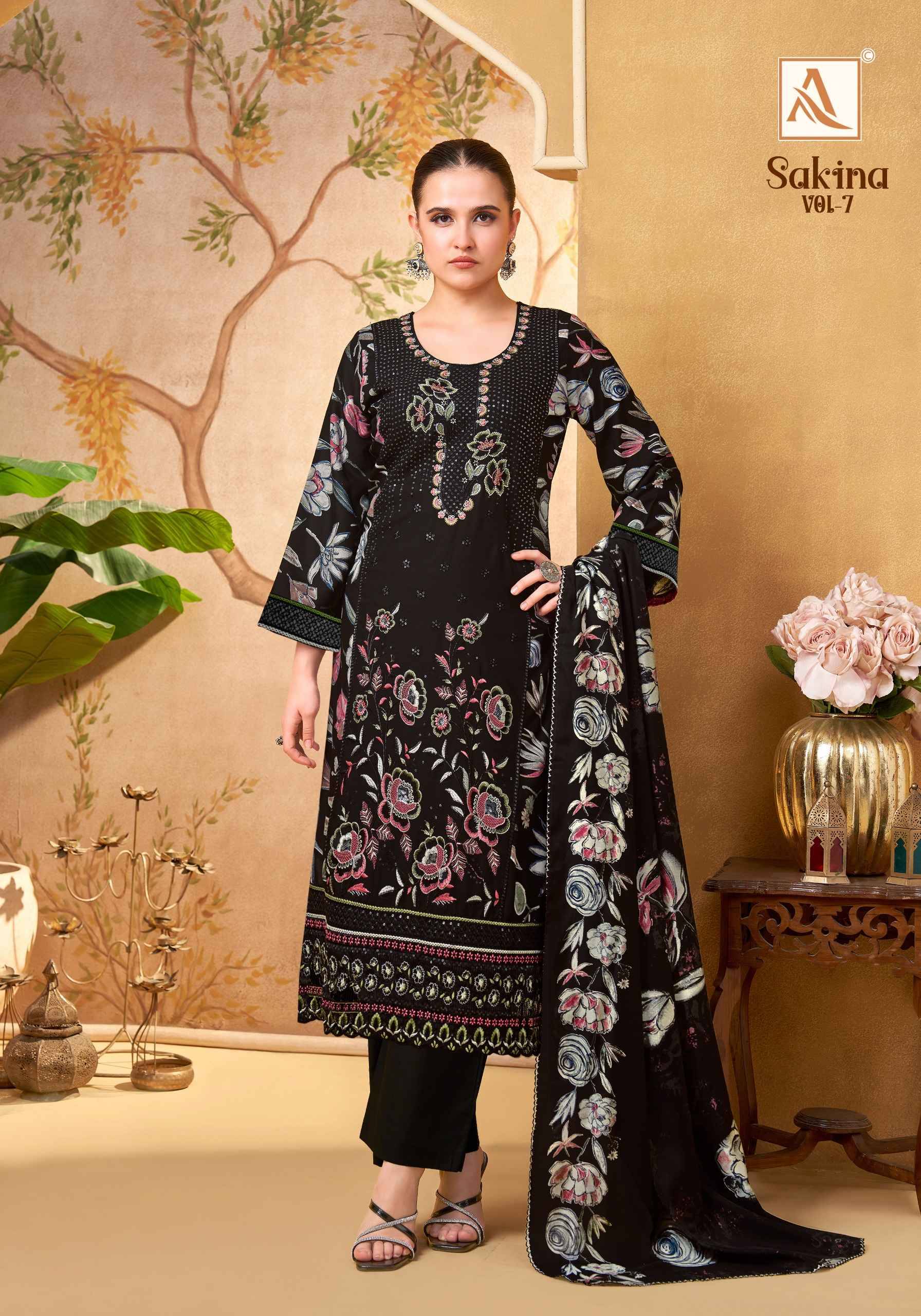 SAKINA-7 1115 01 to 06 Series Beautiful Stylish Festive Suits Fancy Colorful Casual Wear & Ethnic Wear & Ready To Wear Heavy Viscose Reyon Print Dresses At Wholesale Price